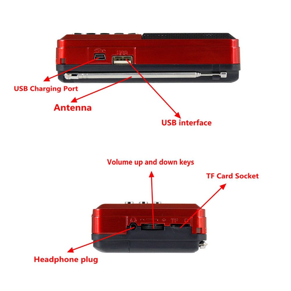 Mini Portable Radio Handheld Fm Radio Rechargeable Digital