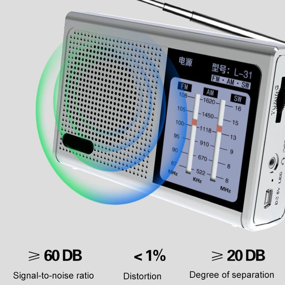 L-31 Mini Portable Full Band Radio Handheld Usb Rechargeabl
