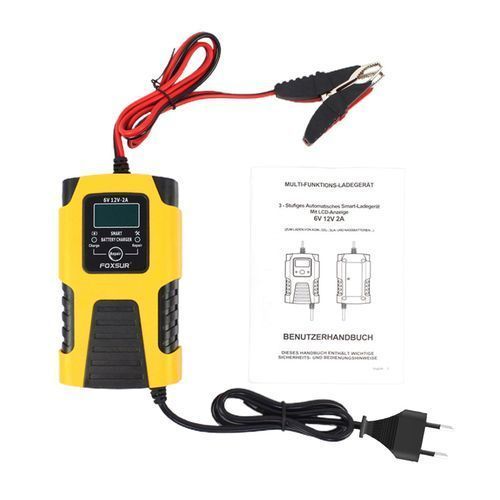Battery Charger 6V 12V Trickle Charger LCD Display For Motorbike