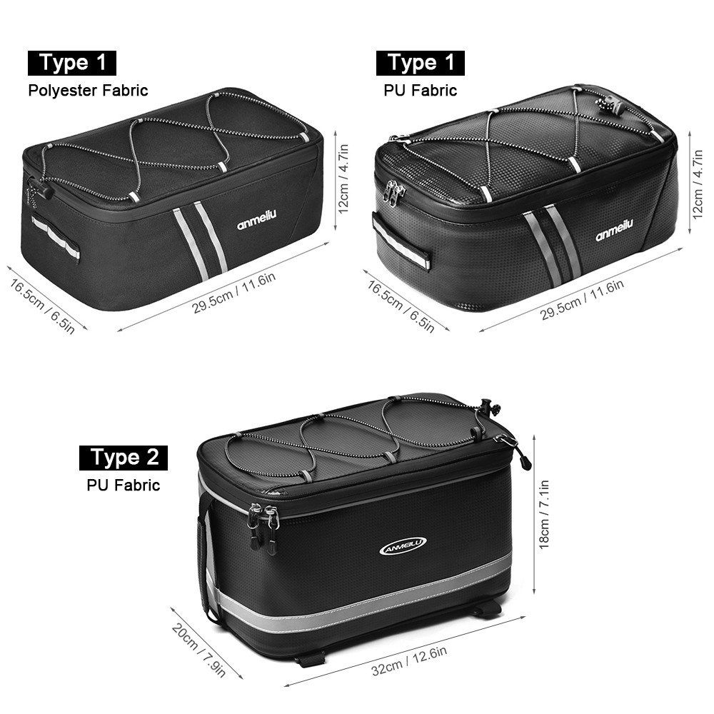 7L Bike Trunk Bag With Rain Cover Bicycle Rear Bag Bike Rack