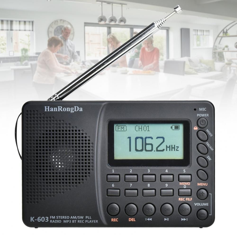 Portable Digital Radio Fm/am/sw Dot Matrix Lcd Digital Disp