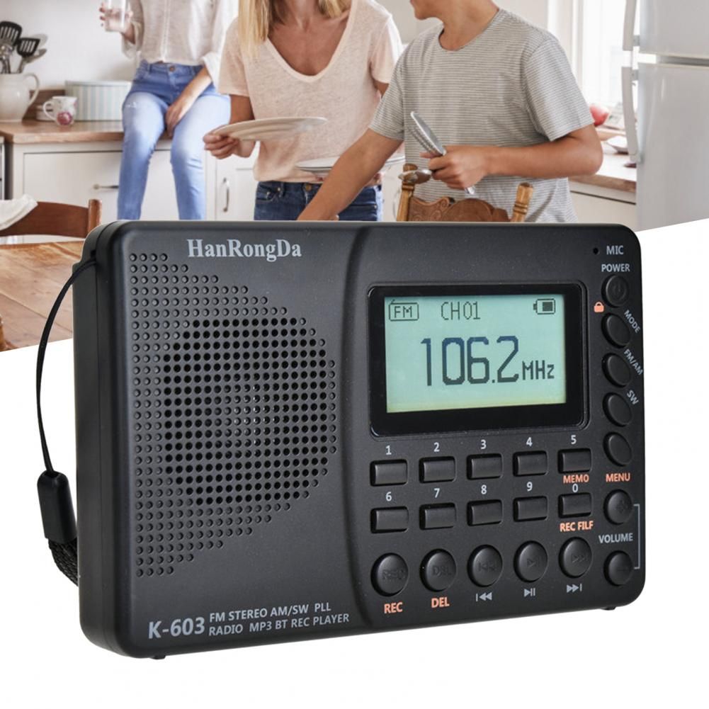 Portable Digital Radio Fm/am/sw Dot Matrix Lcd Digital Disp