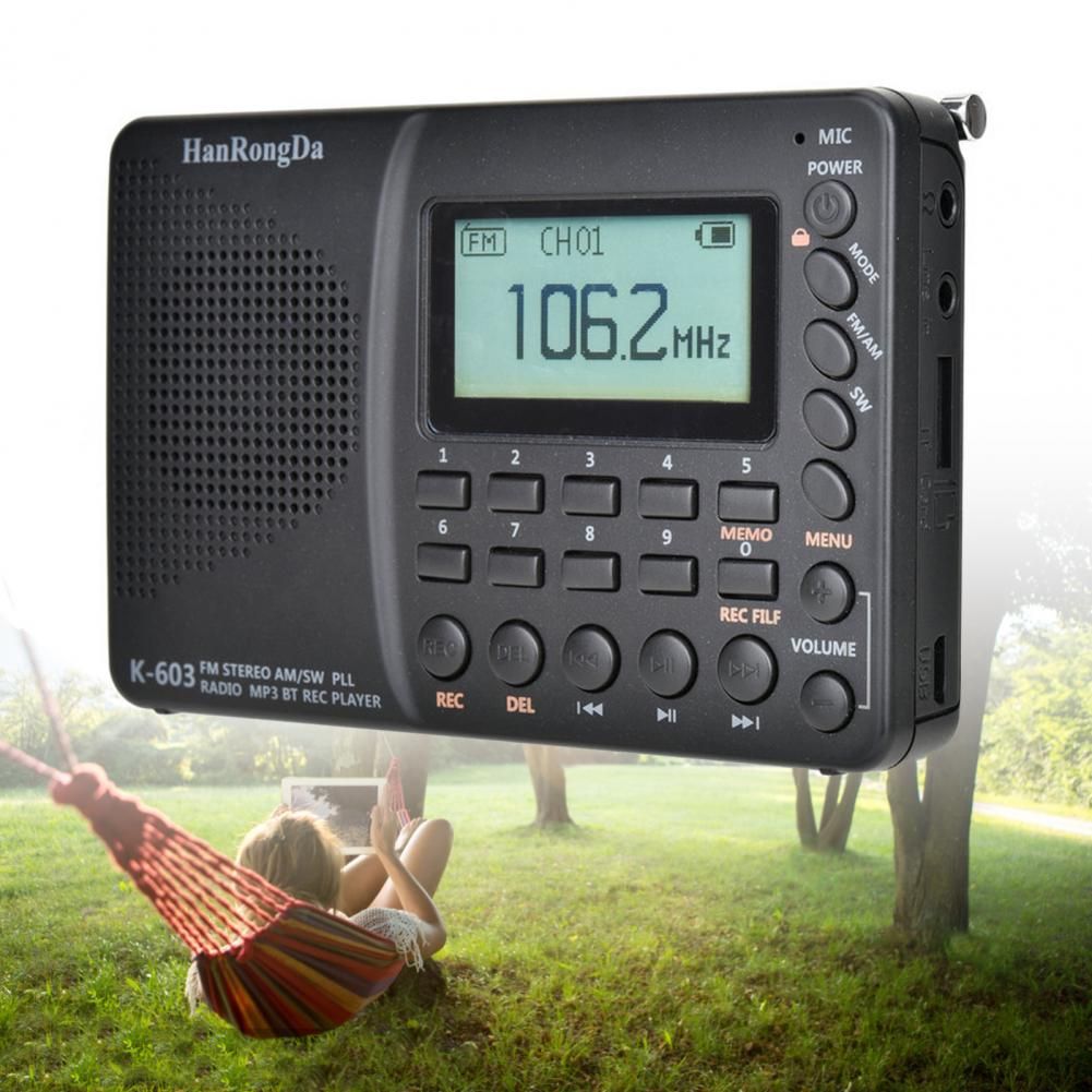 Portable Digital Radio Fm/am/sw Dot Matrix Lcd Digital Disp