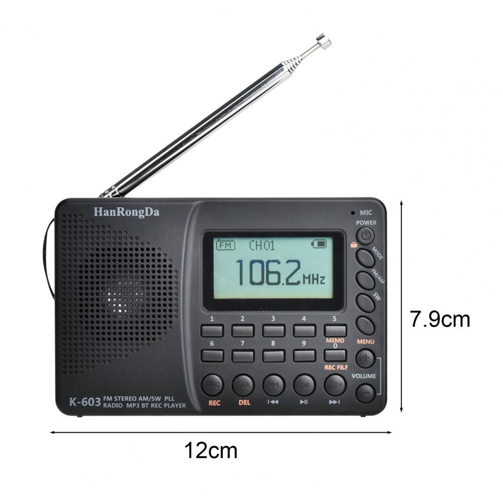Portable Digital Radio Fm/am/sw Dot Matrix Lcd Digital Disp