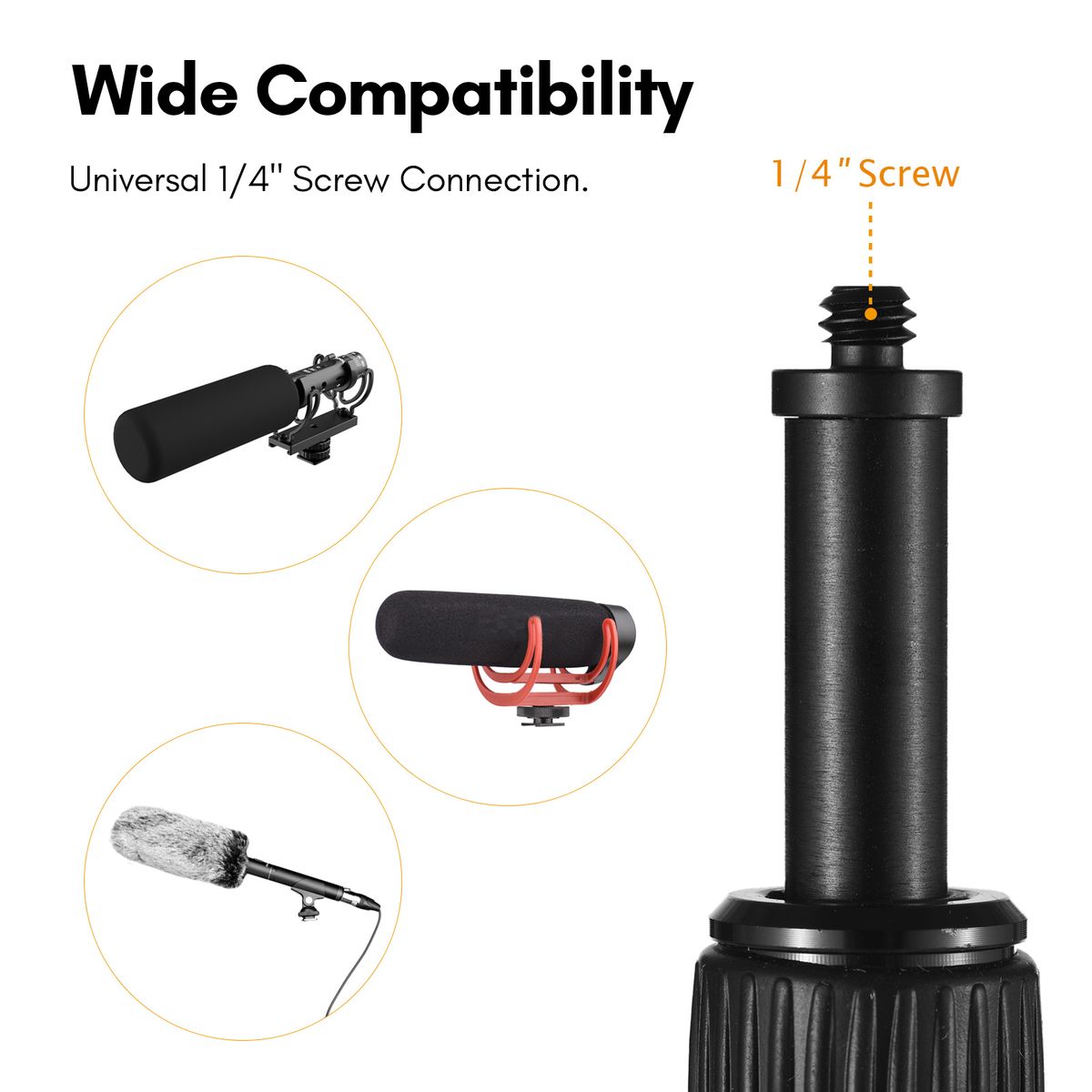 Handheld Microphone Boom Arm 5-Section Extendable