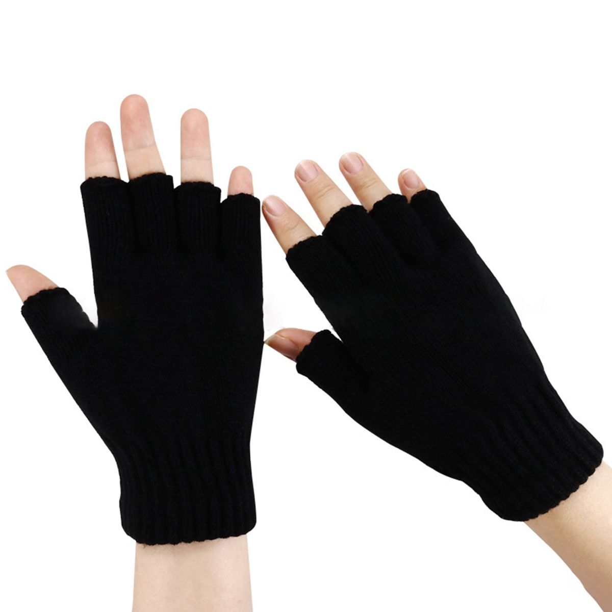 1 Pair Electric Gloves Knitted Warm Heated Thermal Gloves Black