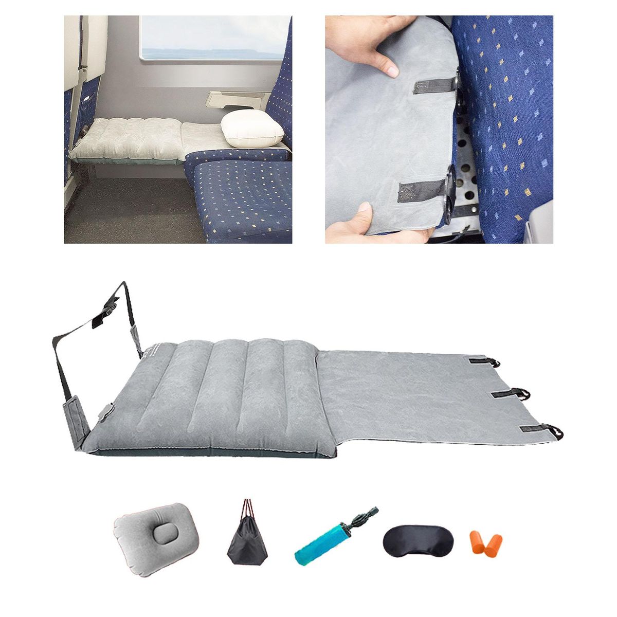 Airplane Seat Extender Kids Inflatable Pillow Large