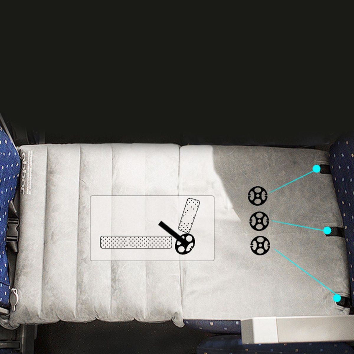 Airplane Seat Extender Kids Inflatable Pillow Large