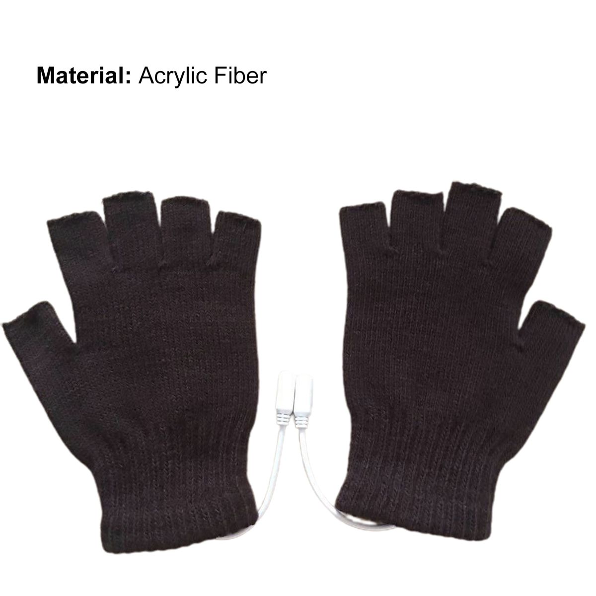 1 Pair Electric Gloves Knitted Warm Heated Thermal Gloves Coffee