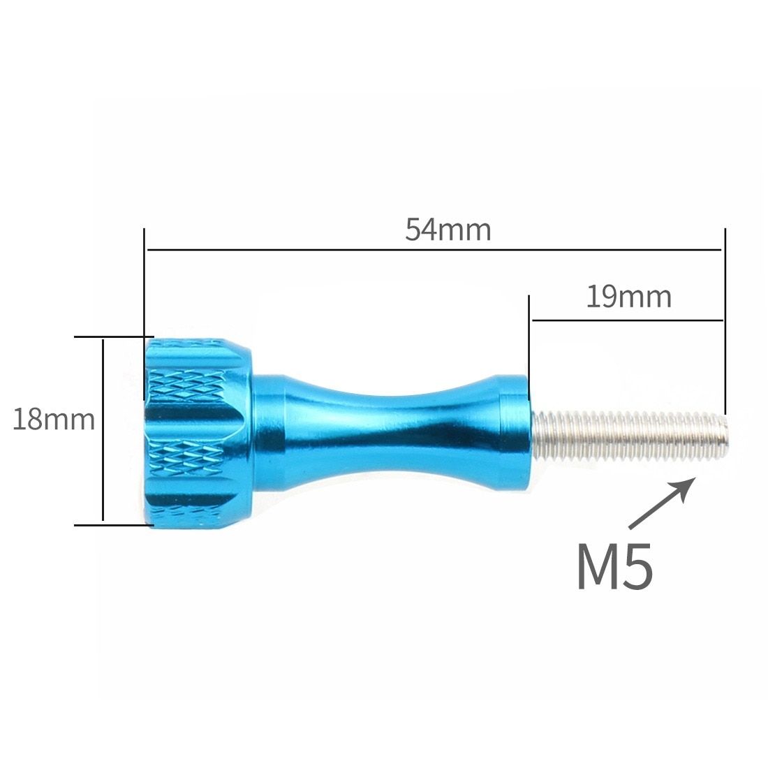 Upgraded M5 Thumb Screw No Bolt Nut For MTB Cycling Bike Bicycle Phone Holder For GoPro Hero Action Xiaoyi Insta360 Cameras-Light Blue Long