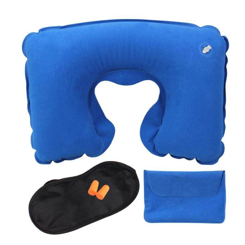 U-pillow Outdoor Travel Inflatable Pillow Dark Blue