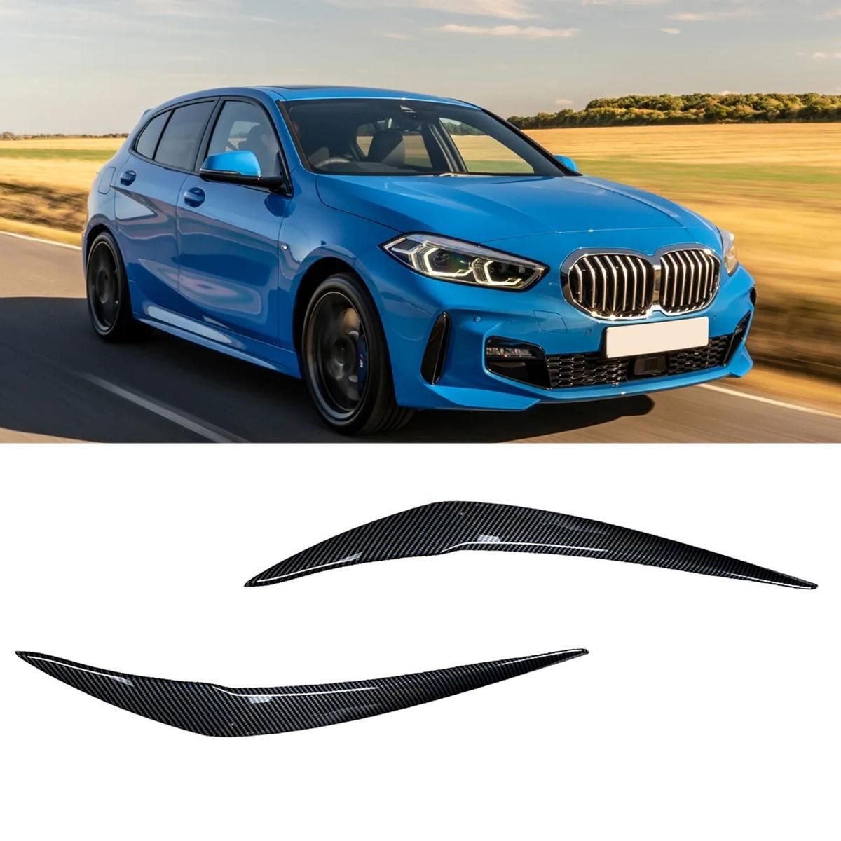 Carbon Fiber Front Headlight Lamp Cover Strip Eyebrow Sticke
