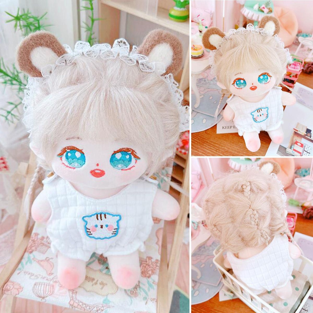 Doll Bodysuit White Romper 20cm Idol Doll Clothes White