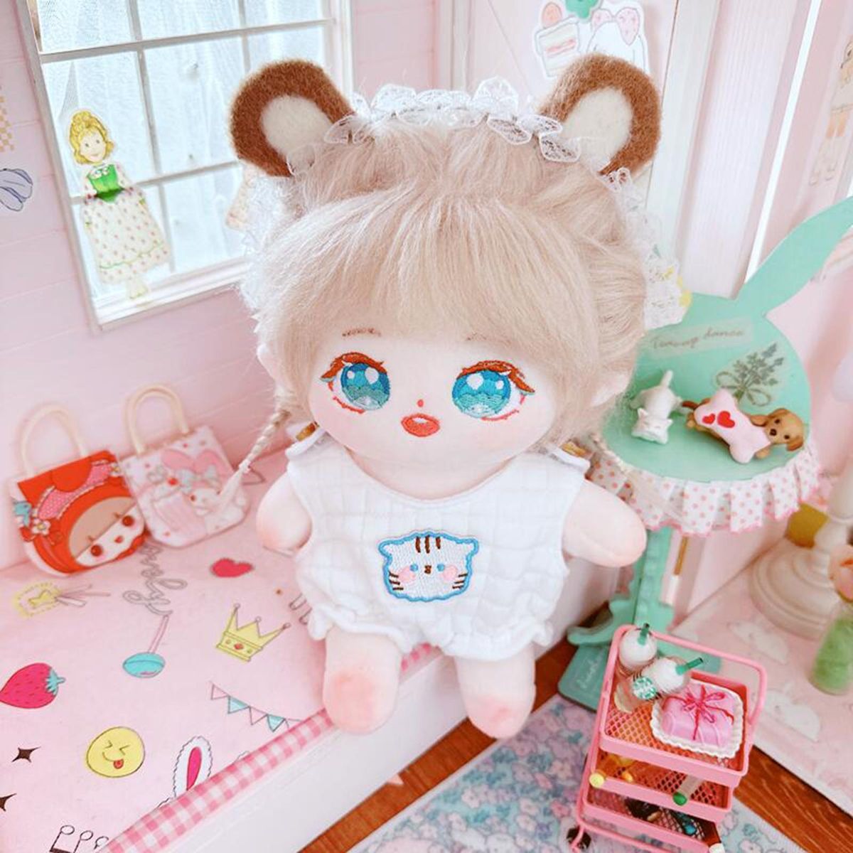 Doll Bodysuit White Romper 20cm Idol Doll Clothes White