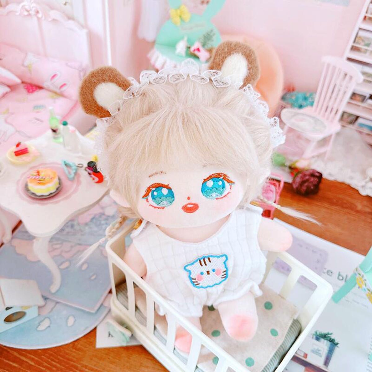 Doll Bodysuit White Romper 20cm Idol Doll Clothes White