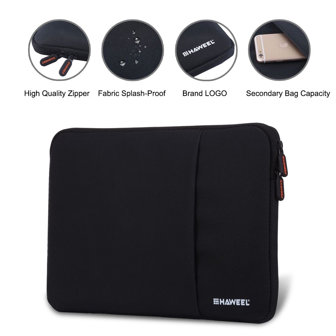 HAWEEL 11 Inch Sleeve Case Zipper Briefcase Carrying Bag, Forbook, Samsung, Lenovo, Sony, DELL Alienware, CHUWI, ASUS, HP, 11 Inch And Below Laptops / Tablets(Black)