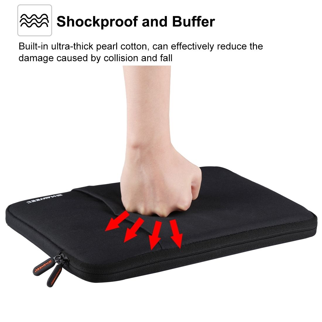 HAWEEL 11 Inch Sleeve Case Zipper Briefcase Carrying Bag, Forbook, Samsung, Lenovo, Sony, DELL Alienware, CHUWI, ASUS, HP, 11 Inch And Below Laptops / Tablets(Black)