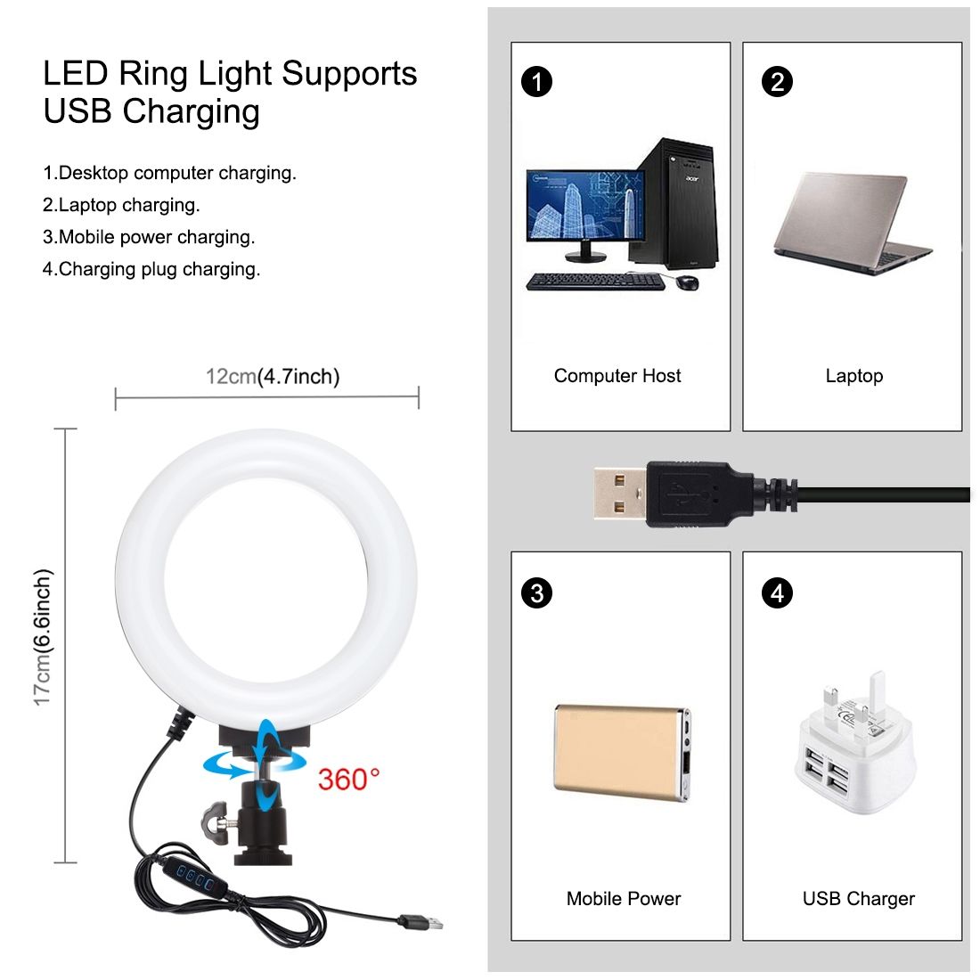PULUZ 2 In 1 Vlogging Live Broadcast Smartphone Video Rig + 4.7 Inch 12cm Ring LED Selfie Light Kits With Cold Shoe Tripod Head For IPhone, Galaxy, Huawei, Xiaomi, HTC, LG, Google, And Other Smartphones(Blue)
