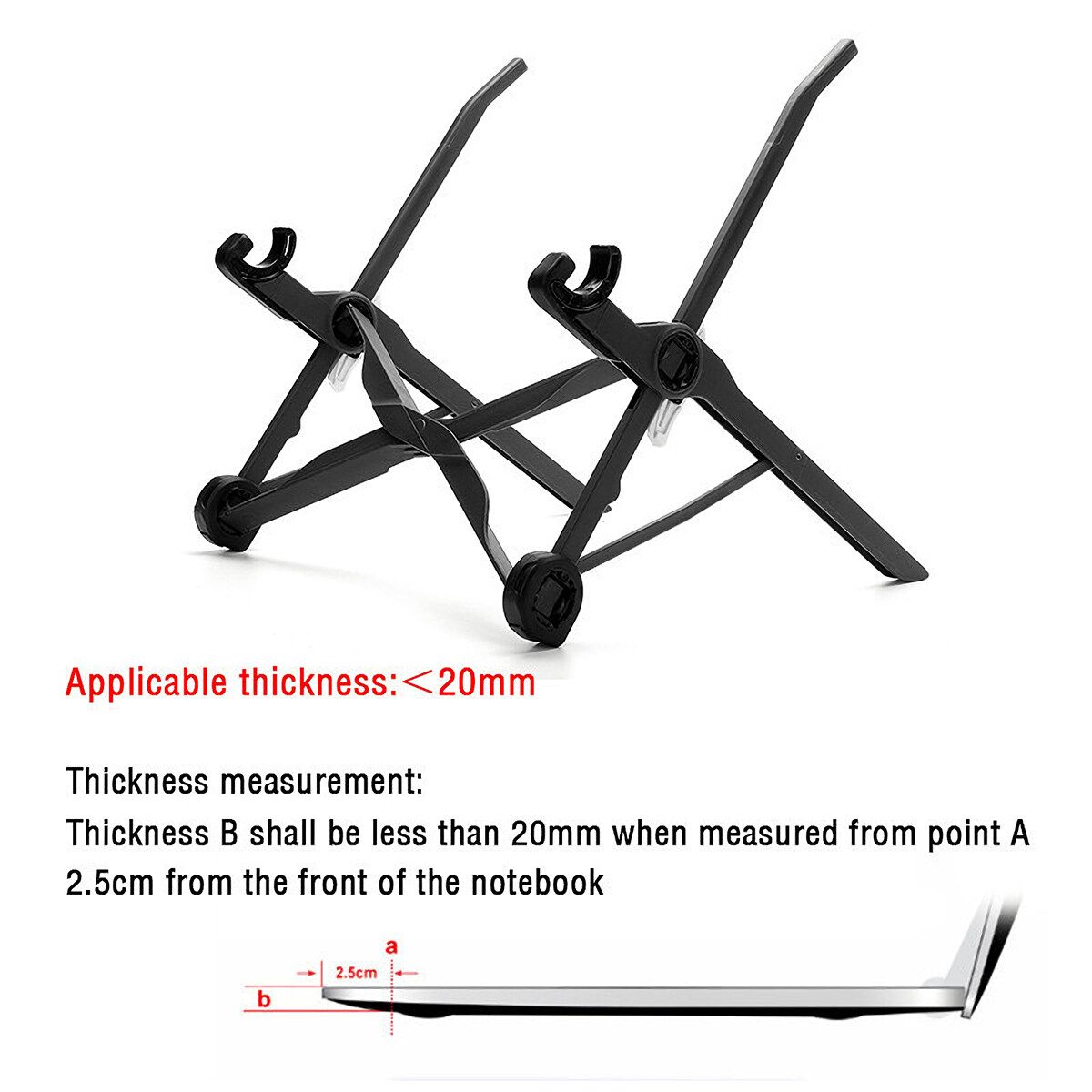 (3 Levels Adjustable) Folding Laptop Table Desk Stand Mount Portable Notebook Anti-slip Holder For Bedroom Office Business Travel Work