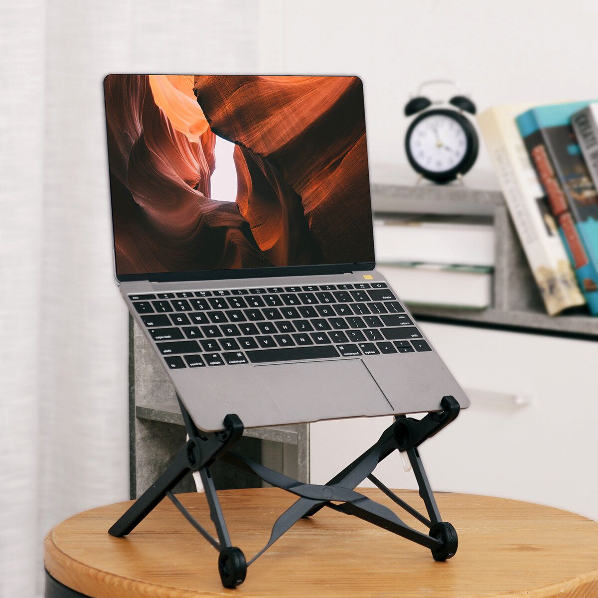 (3 Levels Adjustable) Folding Laptop Table Desk Stand Mount Portable Notebook Anti-slip Holder For Bedroom Office Business Travel Work