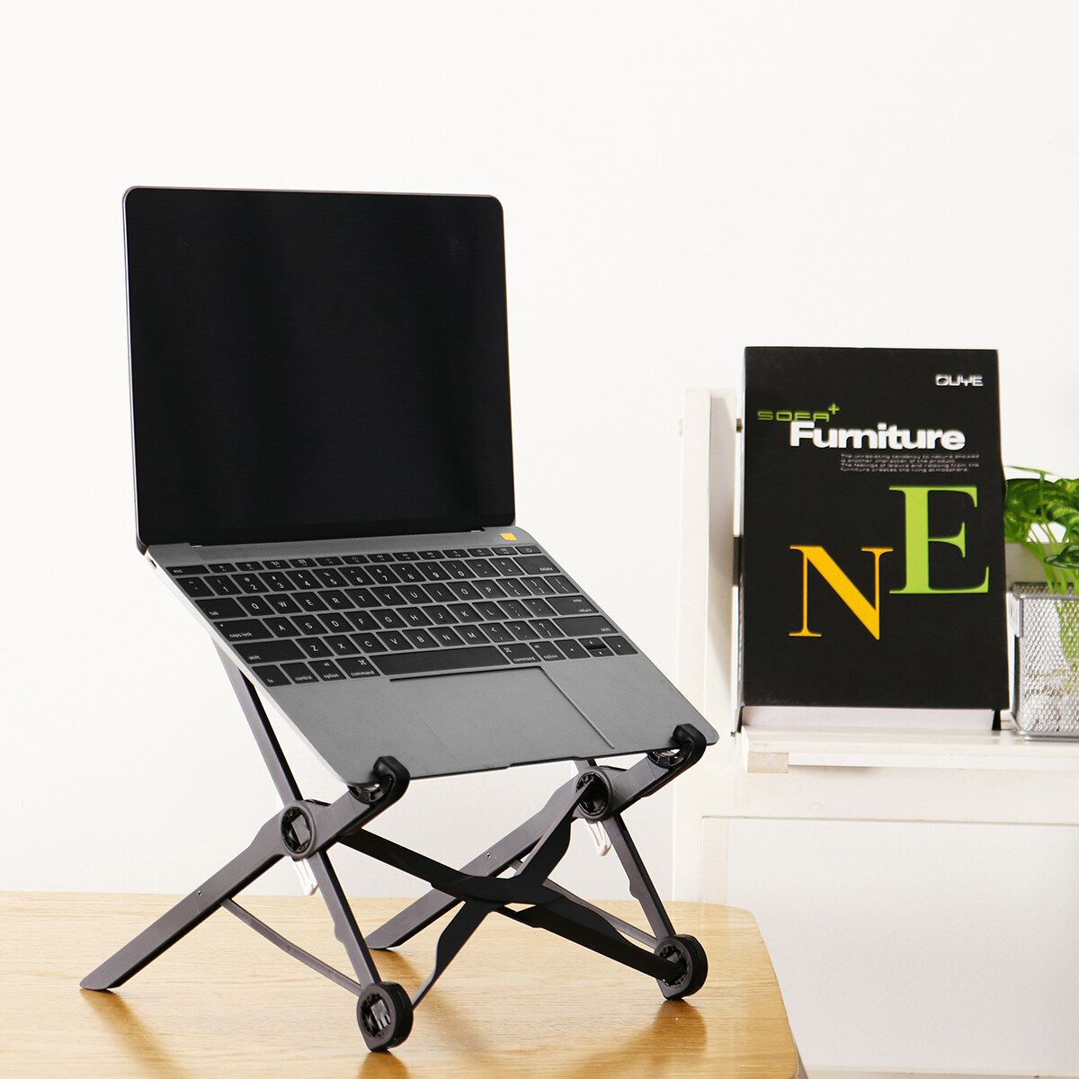 (3 Levels Adjustable) Folding Laptop Table Desk Stand Mount Portable Notebook Anti-slip Holder For Bedroom Office Business Travel Work