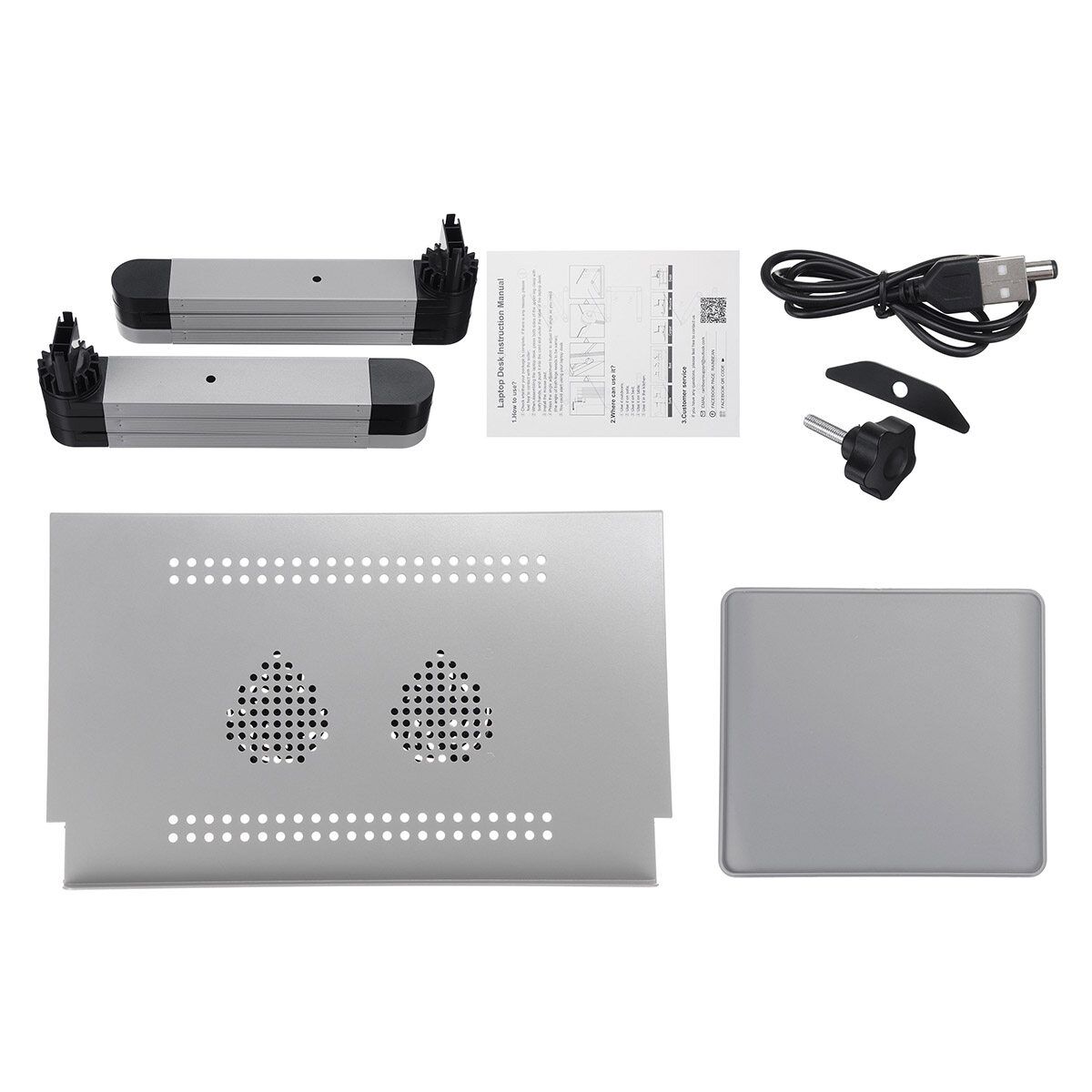 Foldable Laptop Desk Table Fans Stand Portable Desk Bed Sofa Tray Lazy Bed Desk Double Fans