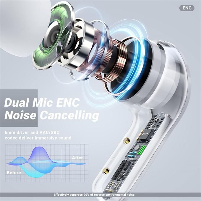 BT30 ENC Noise Canceling Wireless Bluetooth Earbuds HiFi Stereo Headphones