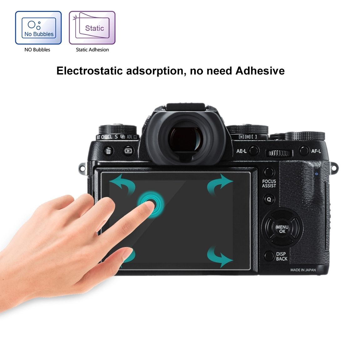 For Fujifilm X-T1/T2 Camera 2.5D Curved Edge 9H Surface Hardness Tempered Glass Screen Protector