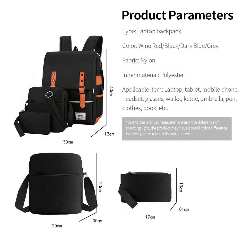 Computer Backpack Travel Bag Set With External USB Port
