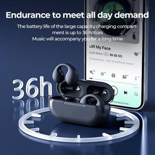 New Clip-Ear Black Bluetooth Headphones Bone Conduction Headphones