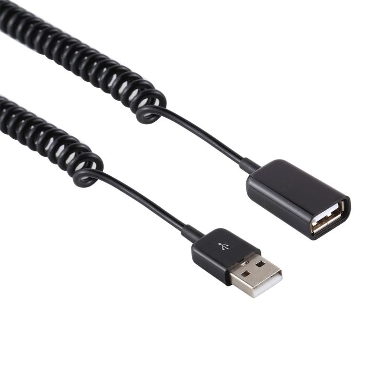 USB Male To USB Female Laptop Spring Charging Cable