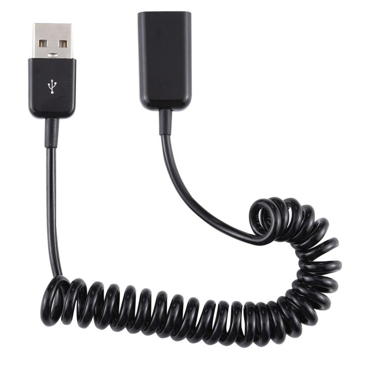 USB Male To USB Female Laptop Spring Charging Cable