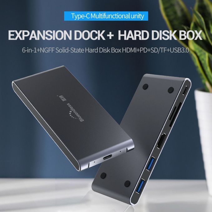 USB C Docking Station Video Dual 4K HDMI For Windows 6 In 1