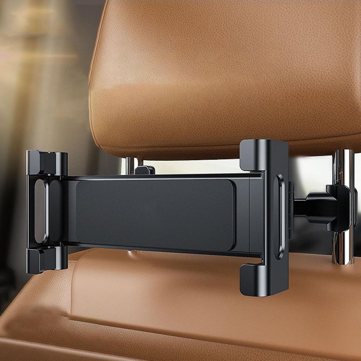 Car Mount Adjustable Clip Car Rear Pillow Phone Holder Black