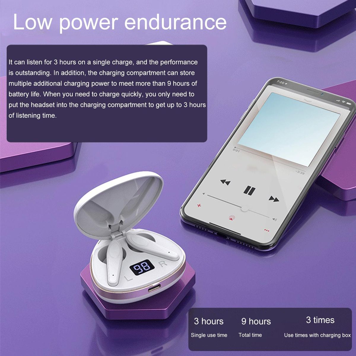 X19 Bluetooth-compatible 5.1 Smart-touch In-ear-Pink