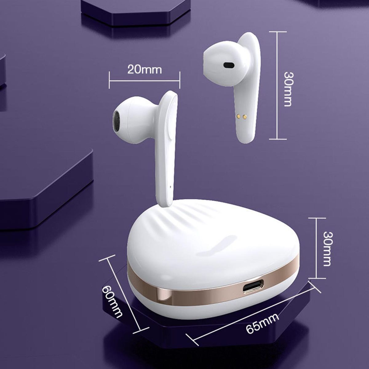 X19 Bluetooth-compatible 5.1 Smart-touch In-ear-Pink