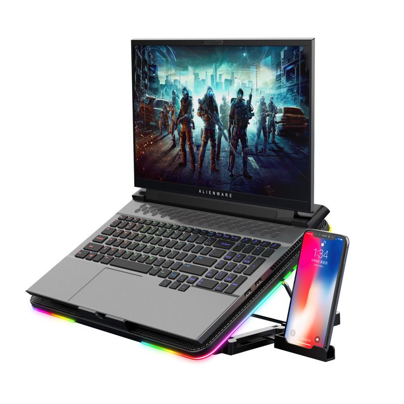 F5 Laptop Cooling Pad RGB Gaming Laptop Cooler Cooling Stand