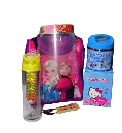 5n1 Combo Chldren Lunch Bag Set (food Fask, Water Bttle, Cutlery Set, Lunch Bag Nd FREE FACESIELD)