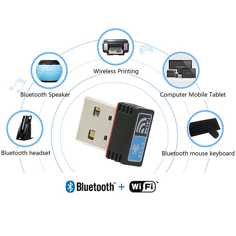 1PC 10M BT4.0 Mini USB WIFI Bluetooth Dual Function