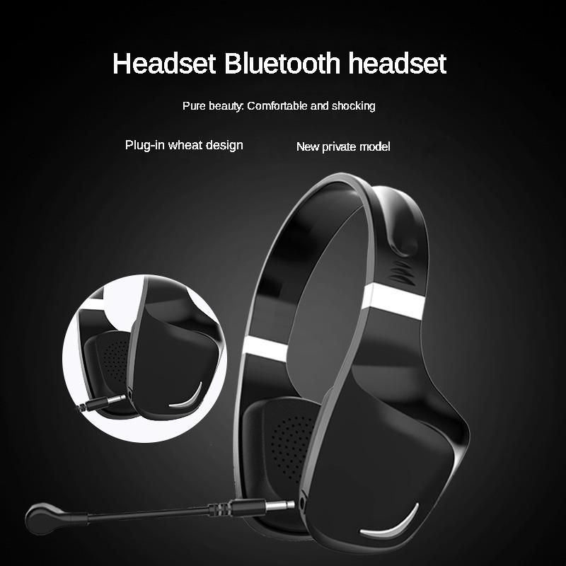 Bluetooth gaming headset with removable microphone, black