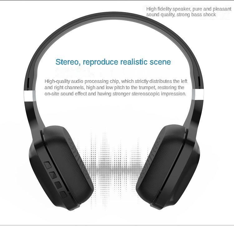 Bluetooth gaming headset with removable microphone, black