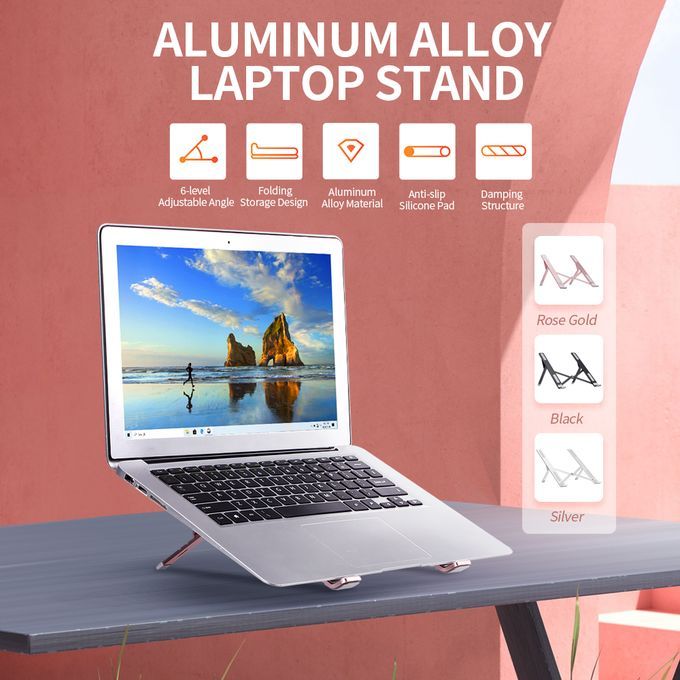 6-level Adjustable Laptop Stand Portable Folding Aluminum