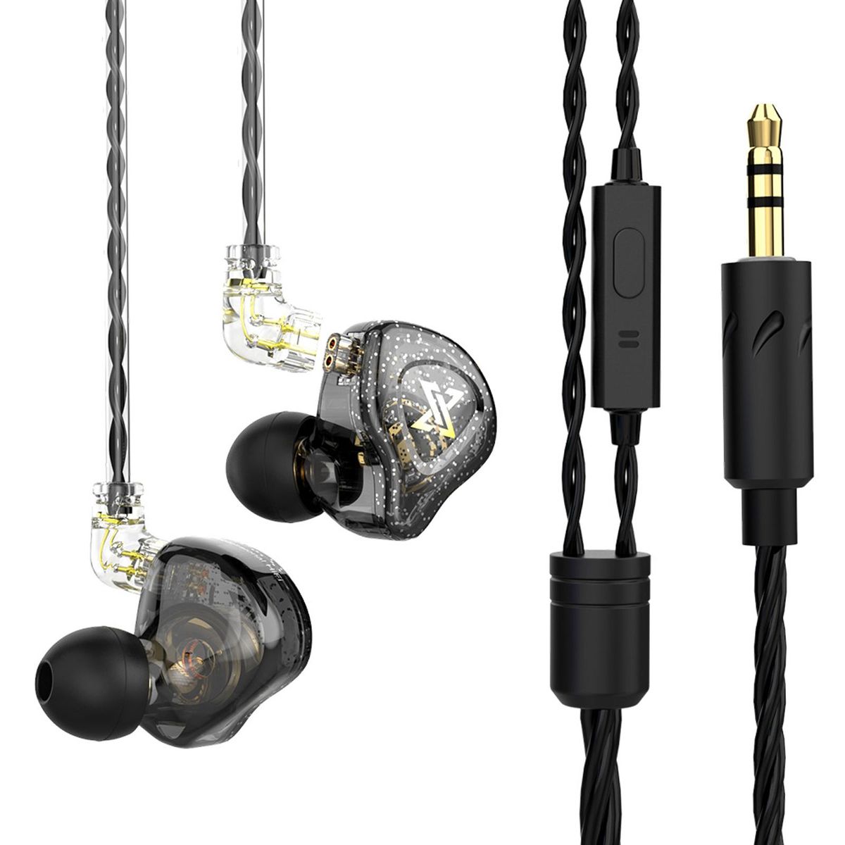QKZ AK6 Max 3.5mm Wired Headphones Dynamic Music Earphone Detachable Headphone Cable Ear Hook Sports Headset In-ear Earbuds In-line Control with Mic