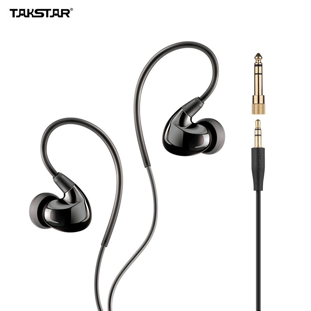 TAKSTAR TS-2260 In Ear Headphones Wired Noise Cancelling Earbuds with 6.3mm Interface Adapter for Recording Monitoring Music Appreciation