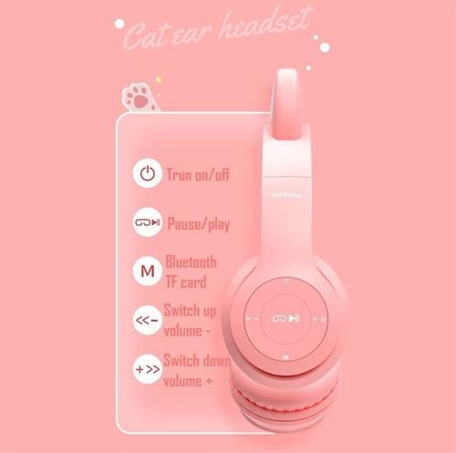Wireless headset volume control is lightweight and foldable
