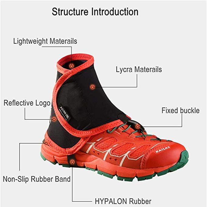 Trail Outdoor Leggings Waterproof Leg Gaiters Protective Wrap Shoe Red