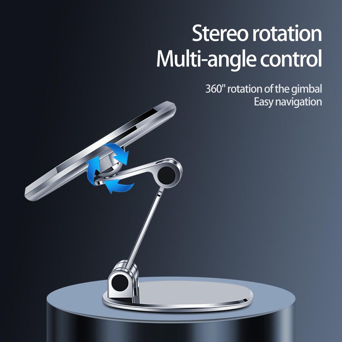 1 Set Car Phone Mount Angle Free Adjustment Mobile Phone Holder Silver