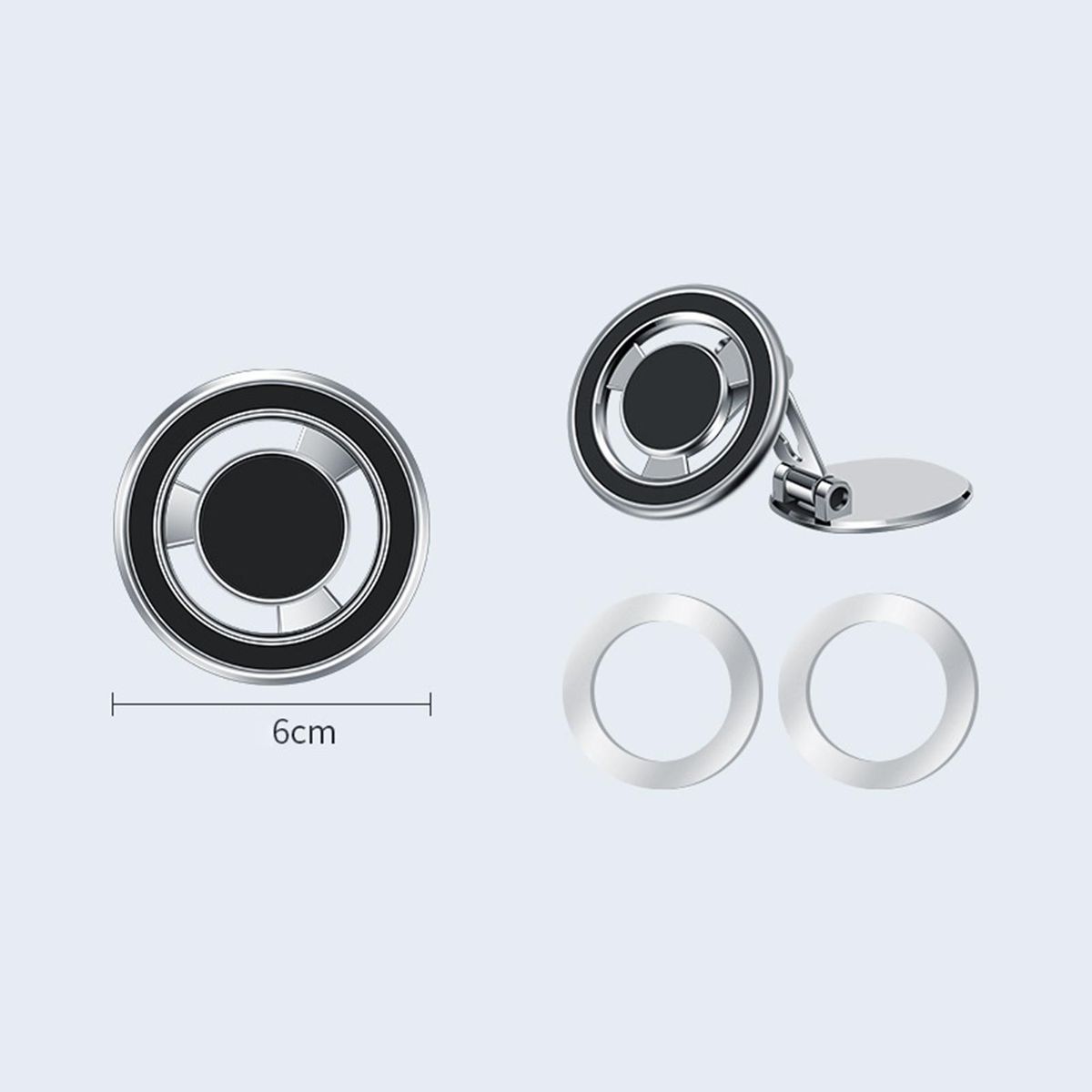 1 Set Car Phone Mount Angle Free Adjustment Mobile Phone Holder Silver