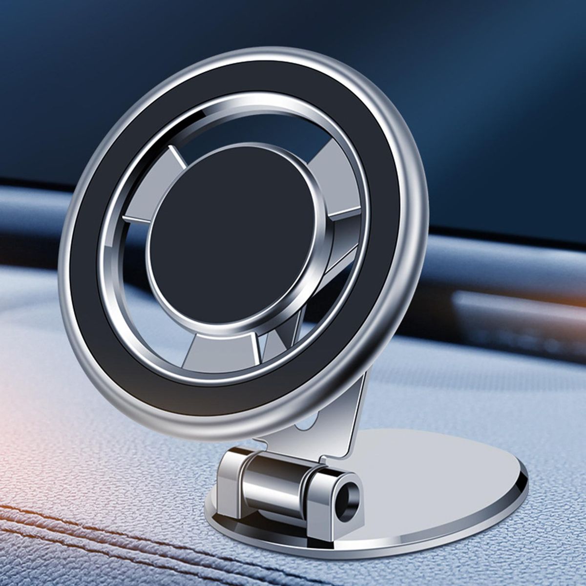 1 Set Car Phone Mount Angle Free Adjustment Mobile Phone Holder Silver