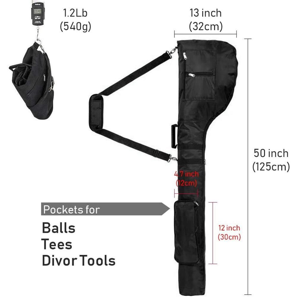 New Golf Club Carrier Bag Carry Driving Range Travel Bag Water Resistant Foldable Golf Bag Golf Carry Bag,Black